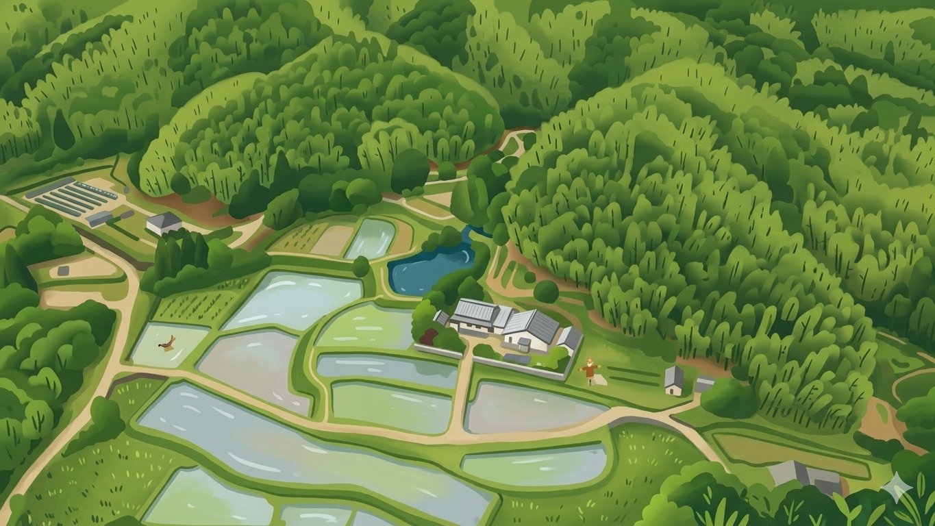 バンくんの農園 空撮イラスト